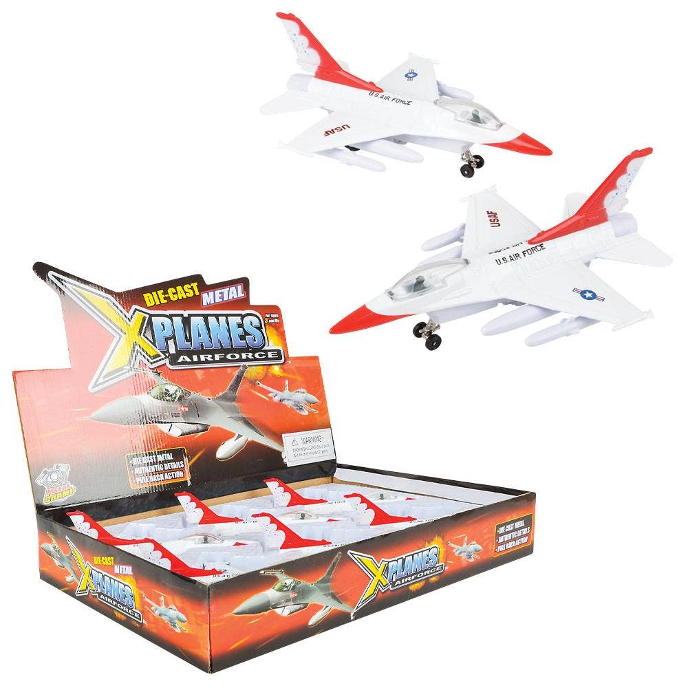 7.5" Diecast Pull Back F-16 6Pc/Box