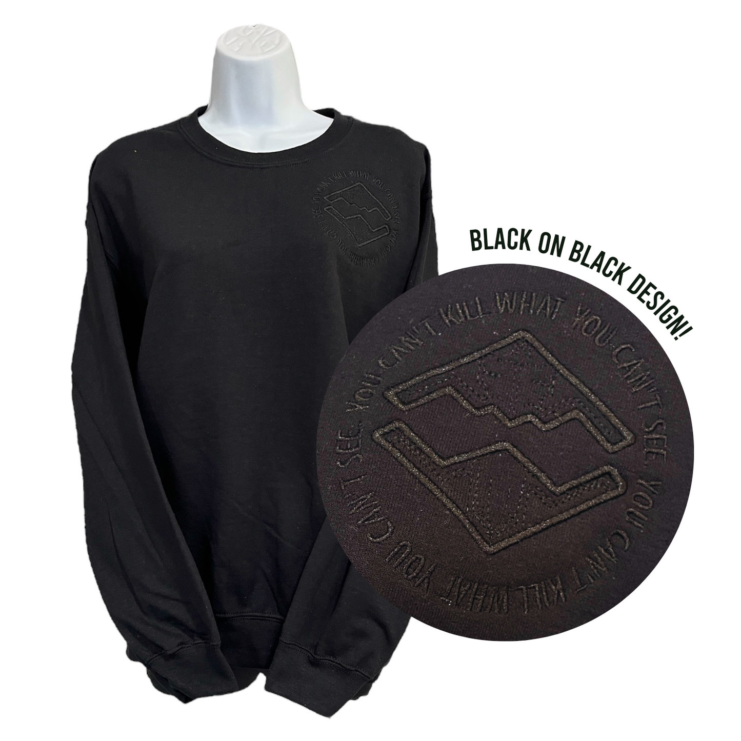 Black Stealth Bomber Crewneck Sweatshirt