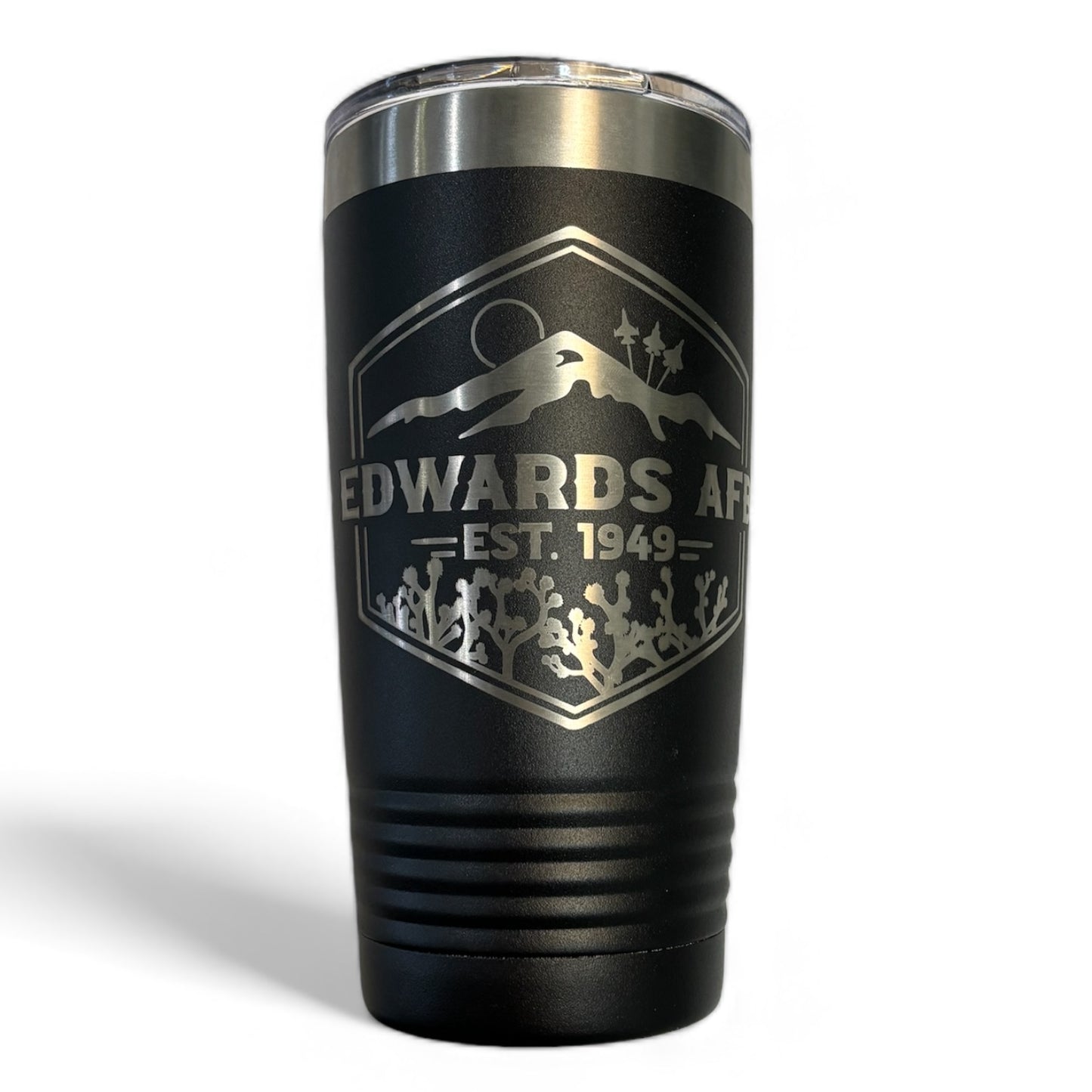 Edwards Hexagon Badge Engraved Travel Mug