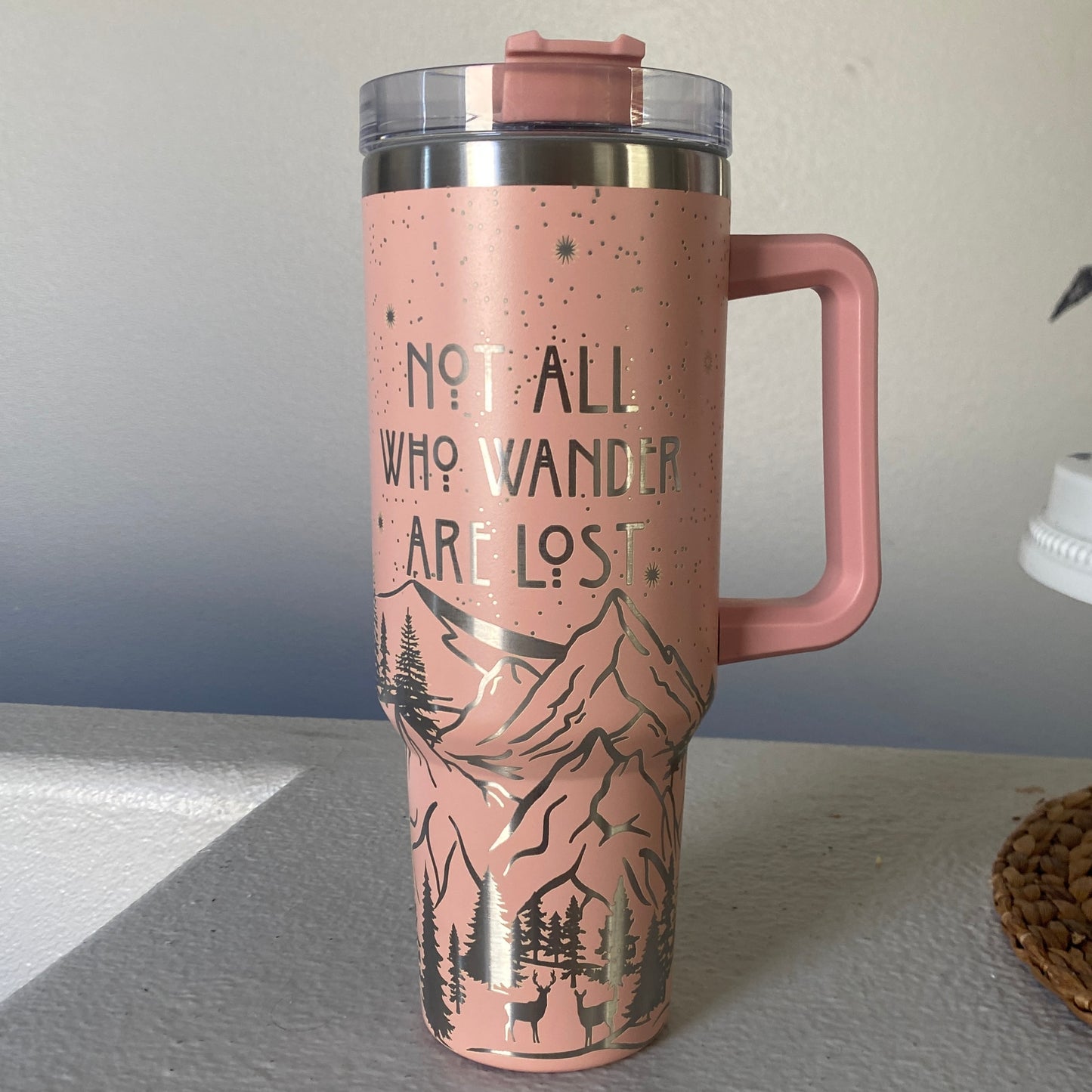 Not All Who Wander Are Lost Engraved Car Cup