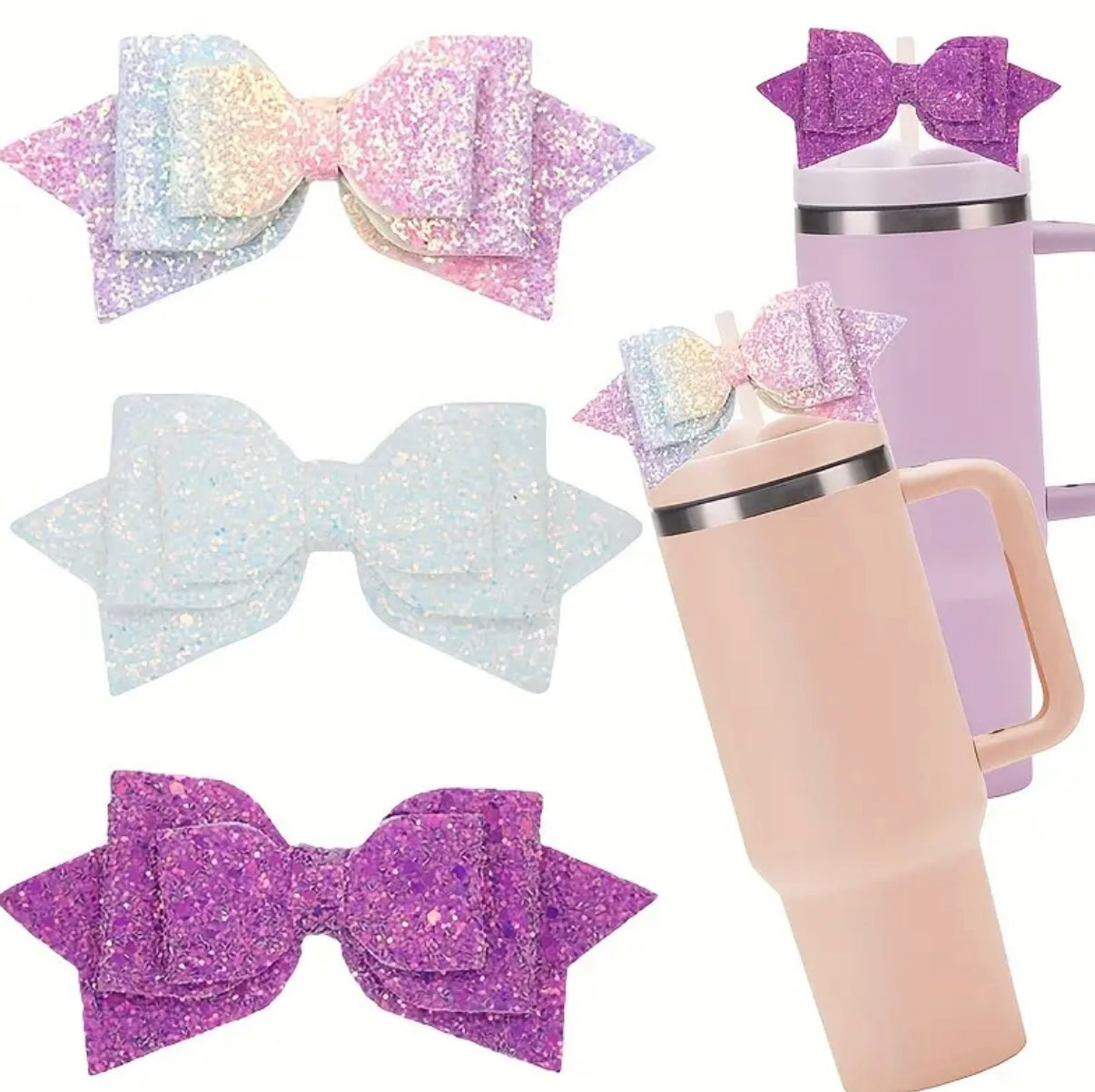 Glitter Bow for Straw Tumblers