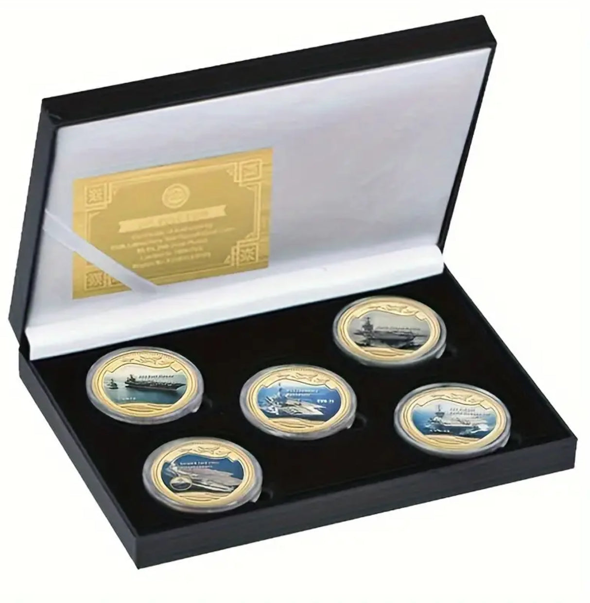 USN Aircraft Carrier 5 Coin Boxed Set