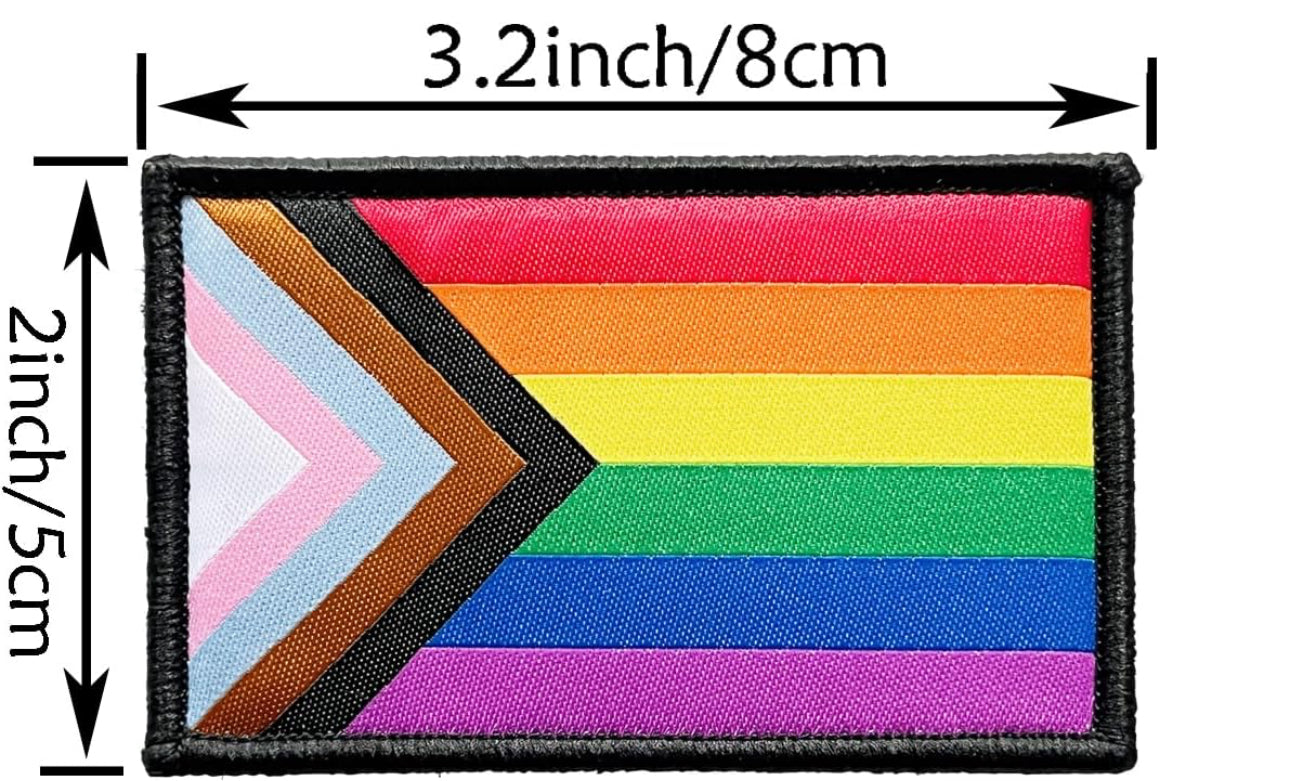 Progress Flag Pride Patch with Hook and Loop Backing