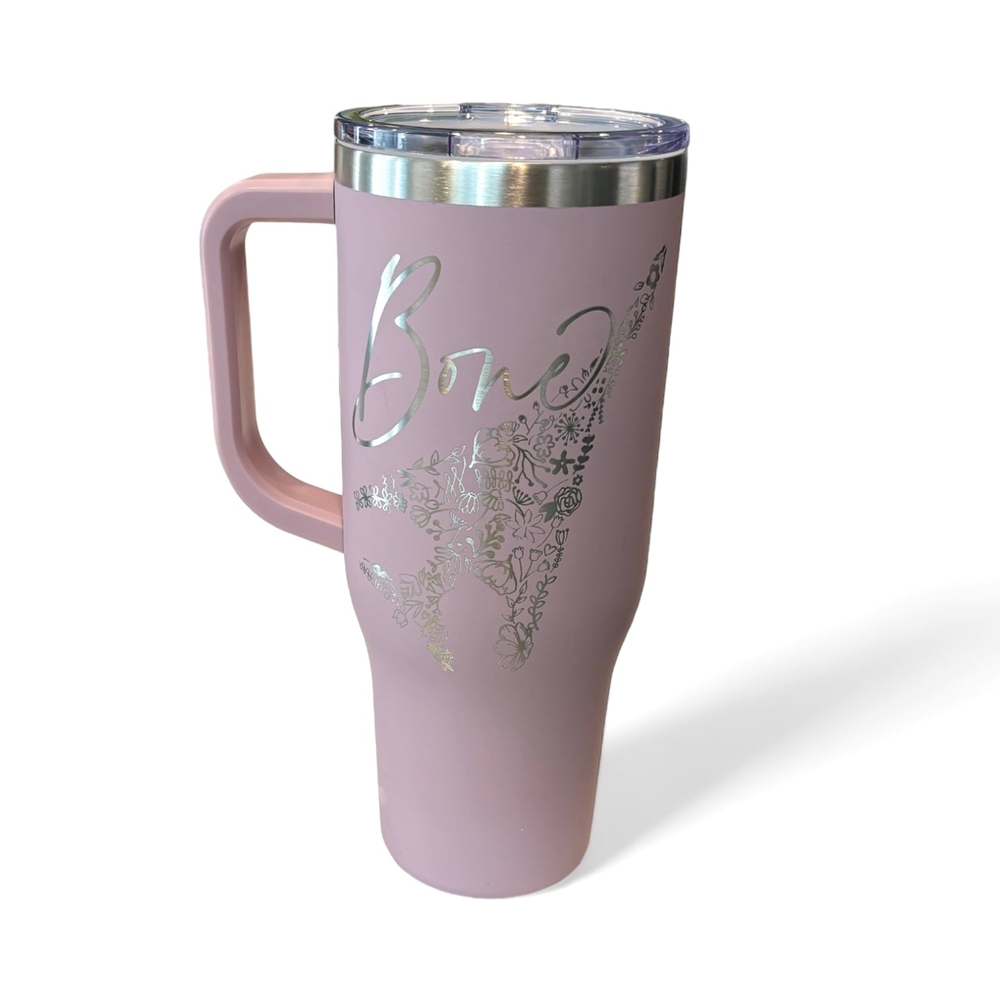 Floral B-1 Lancer 40oz. Engraved Car Cup