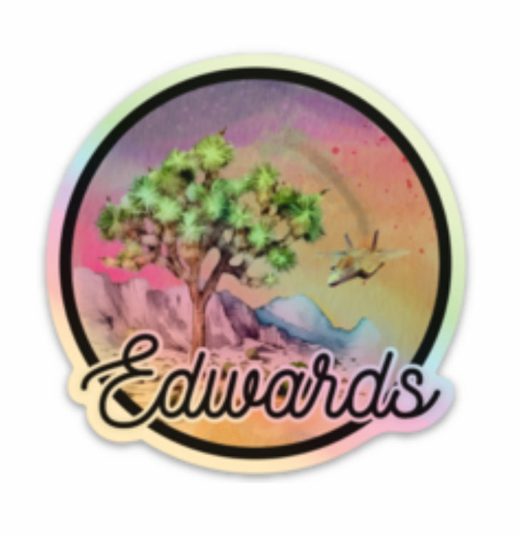 Edwards Desert Sunset Holographic Sticker