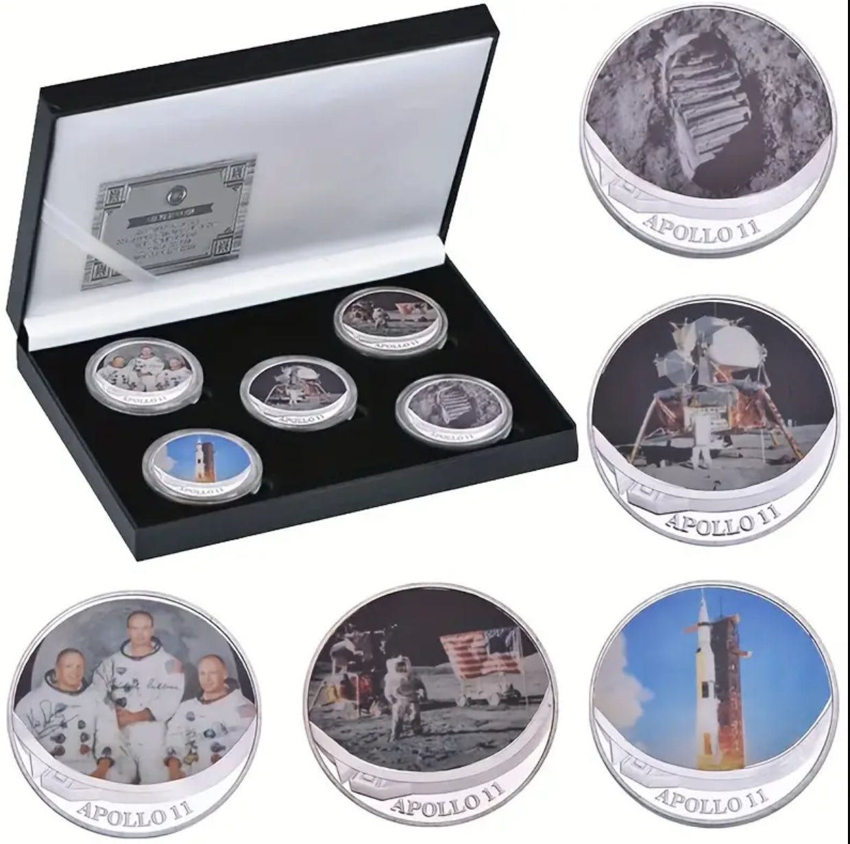 Apollo 11 Moon Landing 5 Coin Boxed Set