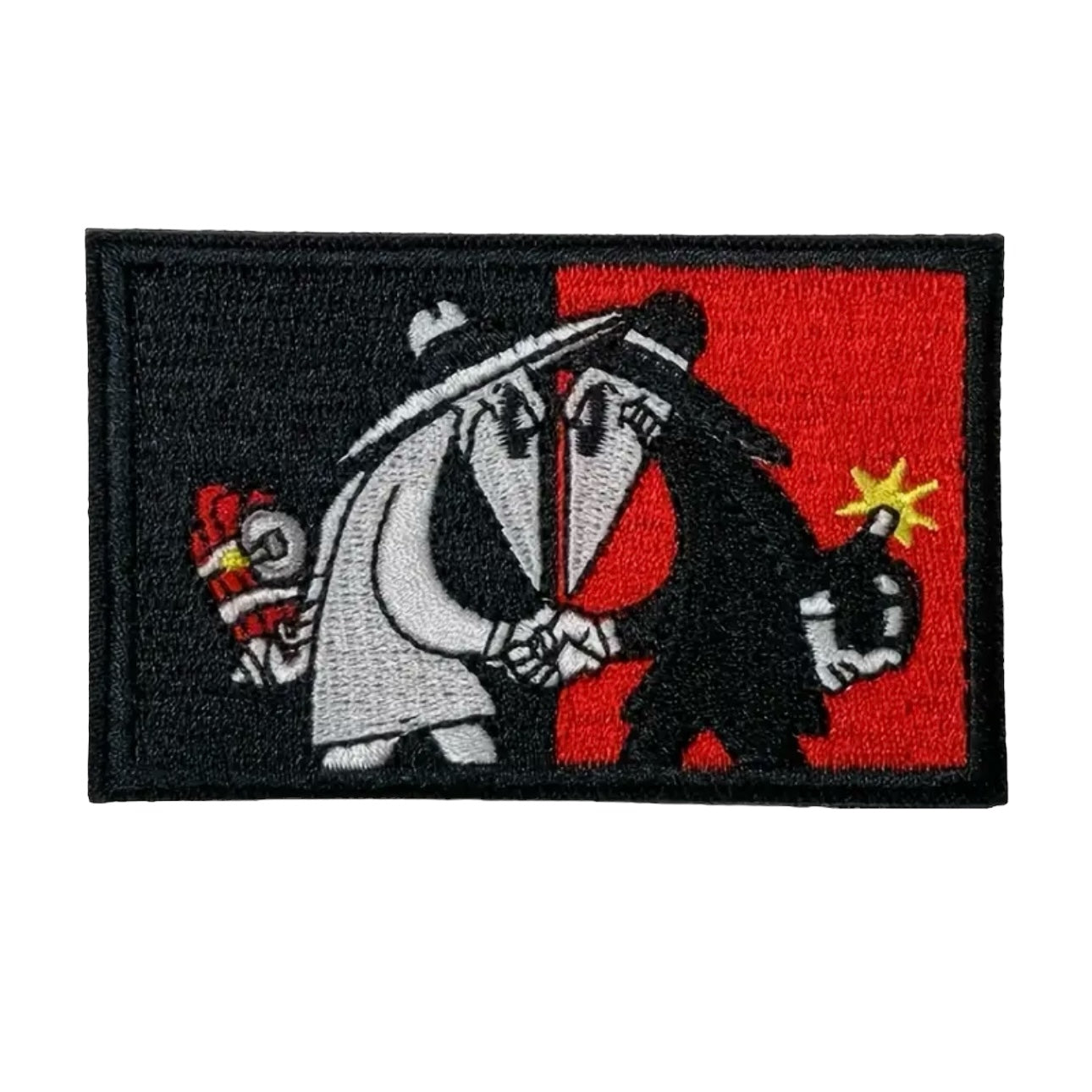Evil Twins Embroidered Patch with Hook and Loop Backing