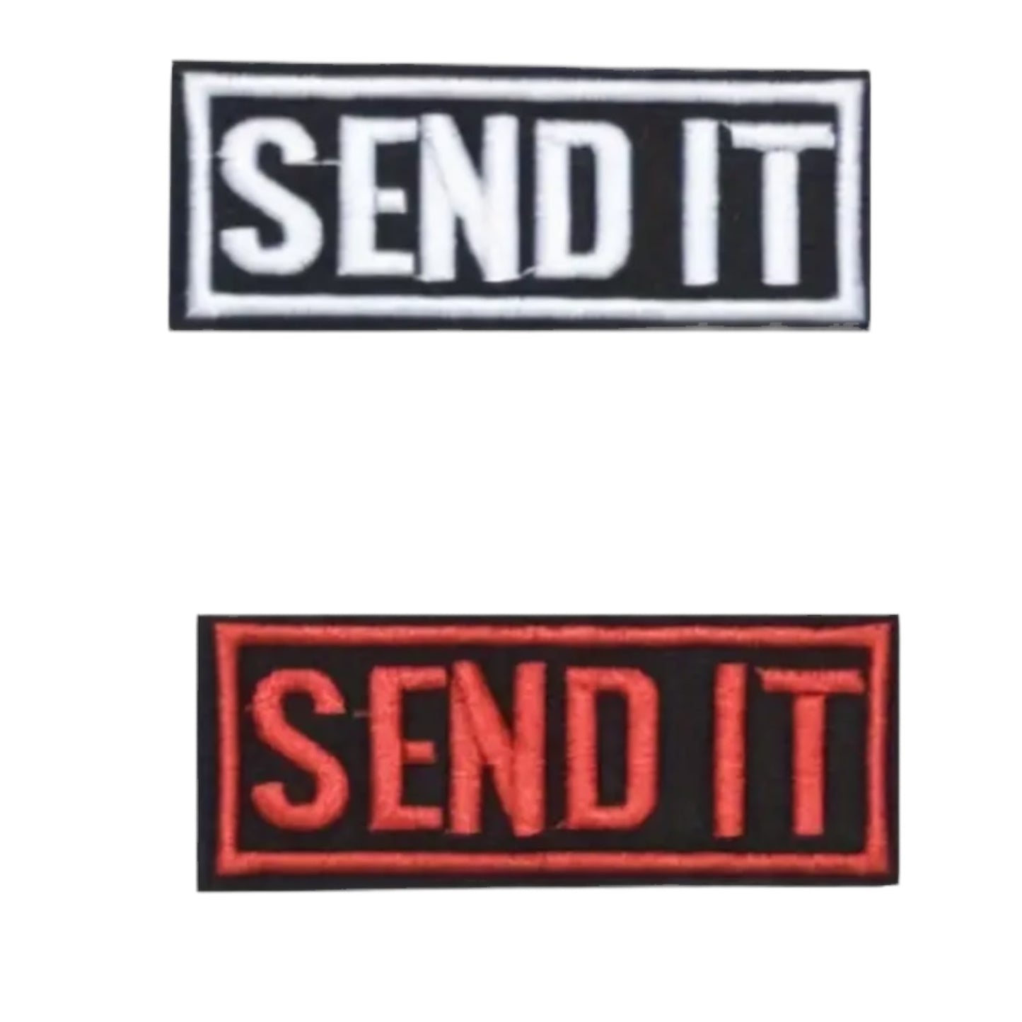 SEND IT Embroidered Patch with Hook and Loop Backing
