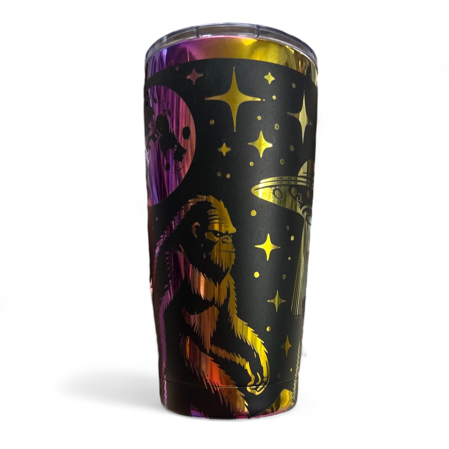 Bigfoot and Friends Engraved Travel Mug