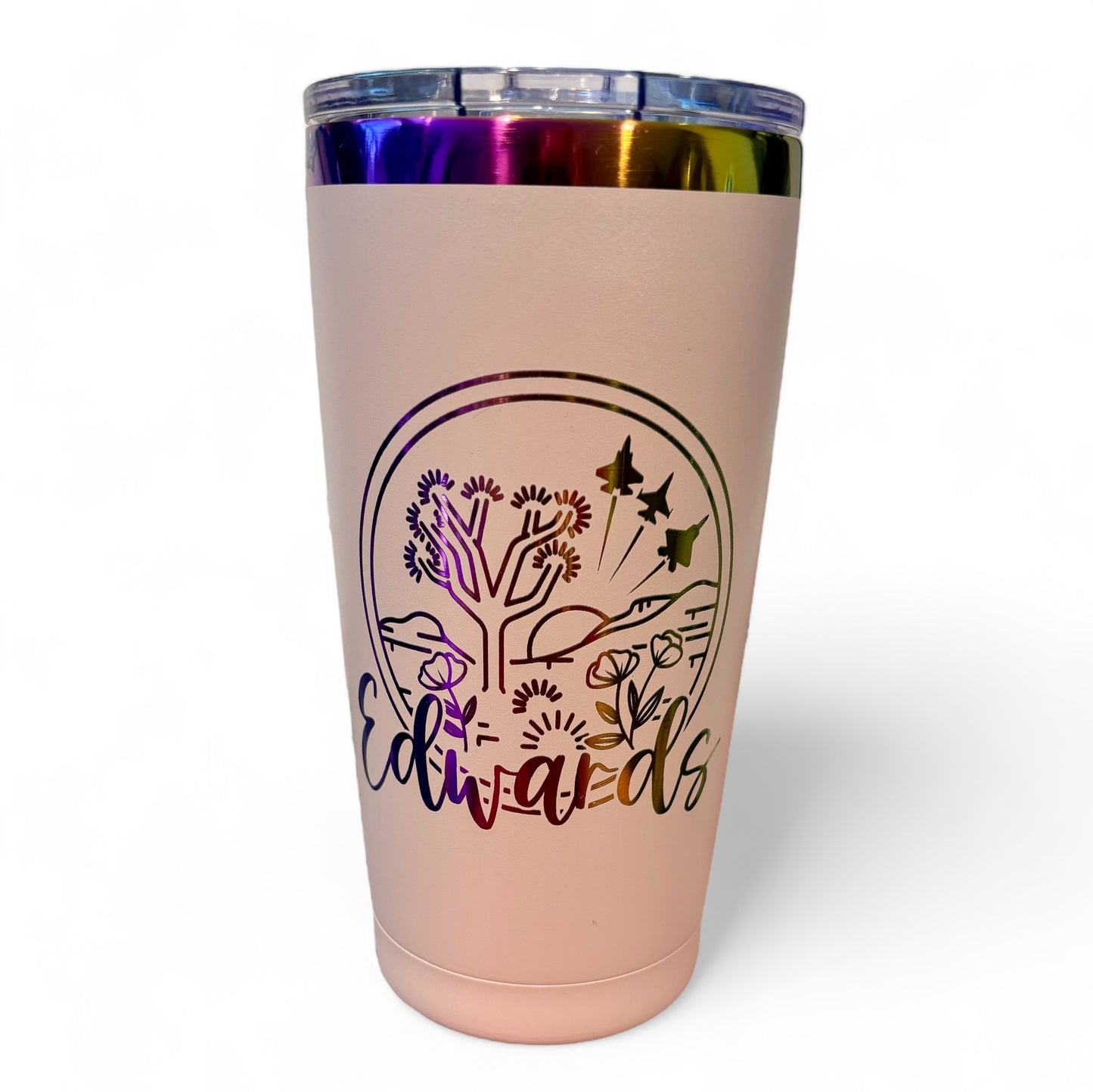 Edwards Round Badge 20oz Engraved Travel Mug