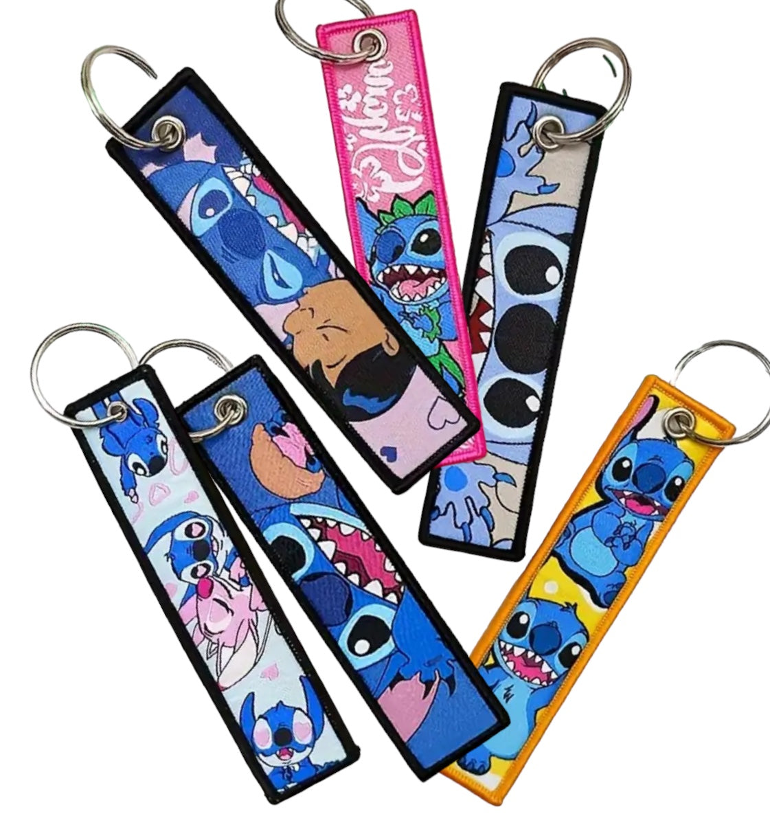 Stitch Assorted Embroidered Ribbon Keychain