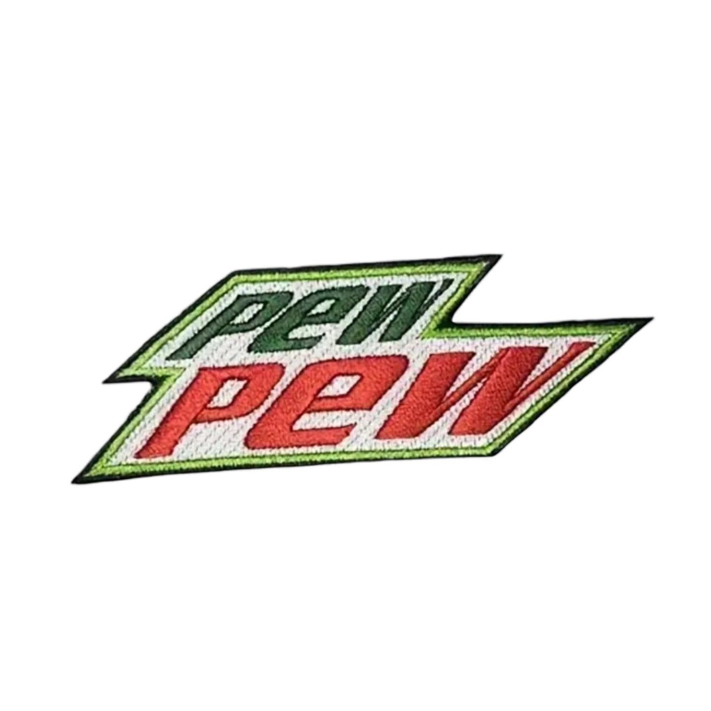 Pew Pew Embroidered Patch with Hook and Loop Backing