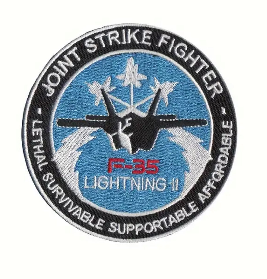 F-35 Lightning JSF Iron On Embroidered Patch