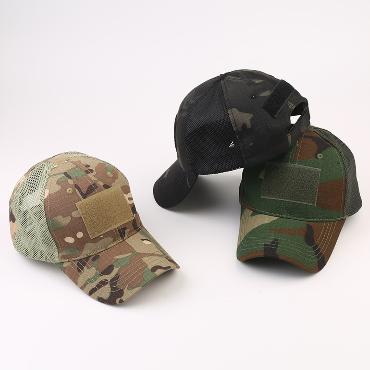 Military-Style Tactical Patch Hat with Adjustable Strap