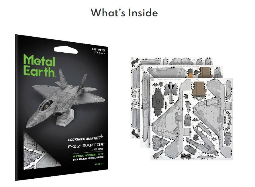 F-22 Raptor Metal Earth Model Kit
