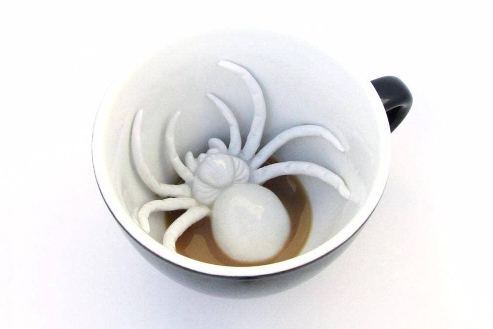 Spider 11 oz. Creepy Cup (Black) Ceramic Coffee Mug