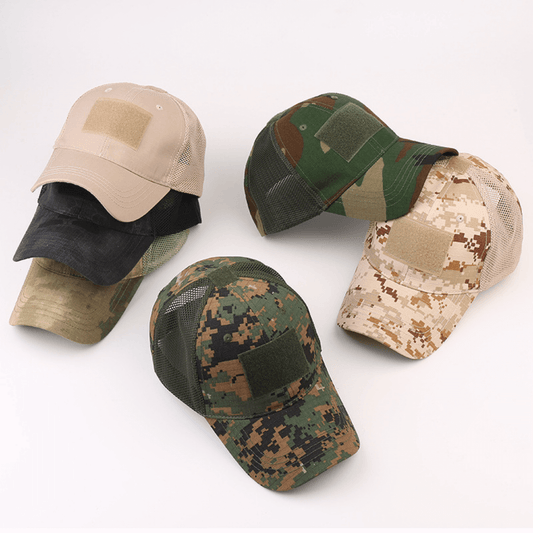 Military-Style Tactical Patch Hat with Adjustable Strap