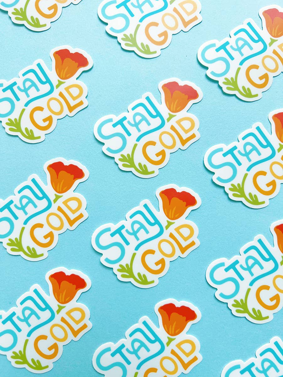 Stay Gold California Poppy Sticker