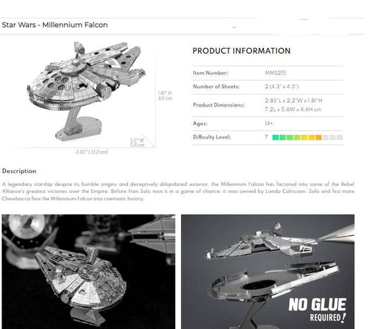 Millennium Falcon Metal Earth Model Kit