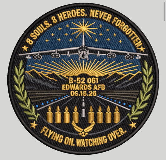 B-52 memorial patch embroidered hook and loop