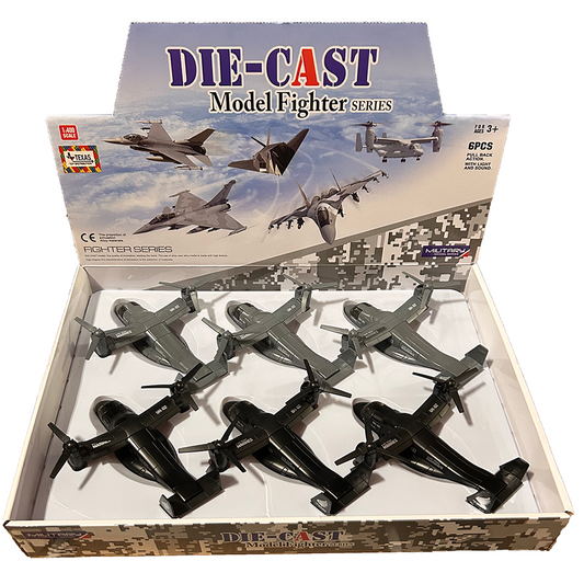 Osprey Die-Cast Pull-Backs Military Aircraft Display of 6