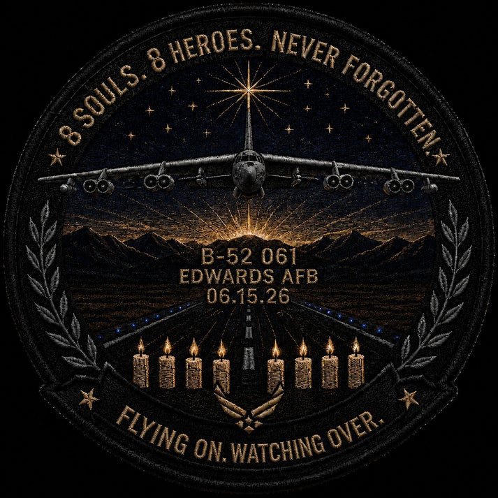 B-52 Memorial Patch — Honoring the Eight — embroidered hook and loop