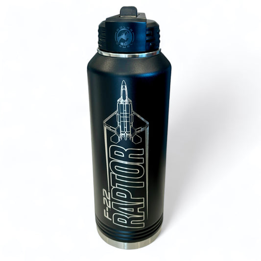 F-22 Raptor Blueprint Stainless Water Bottle