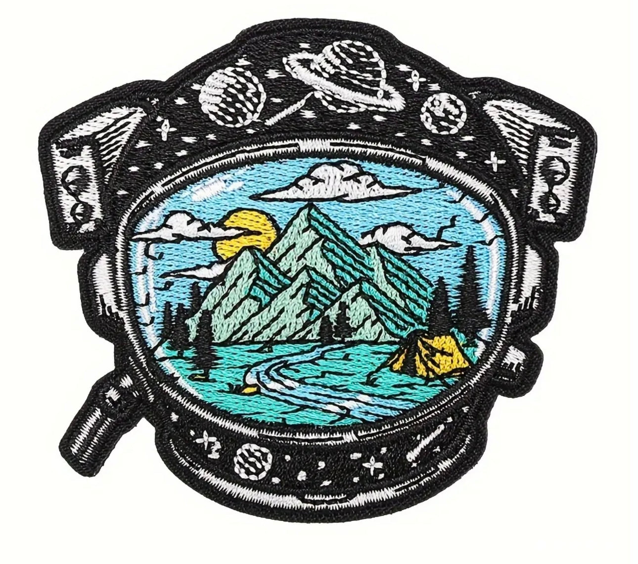 Explorology Embroidered Patch with Hook and Loop Backing