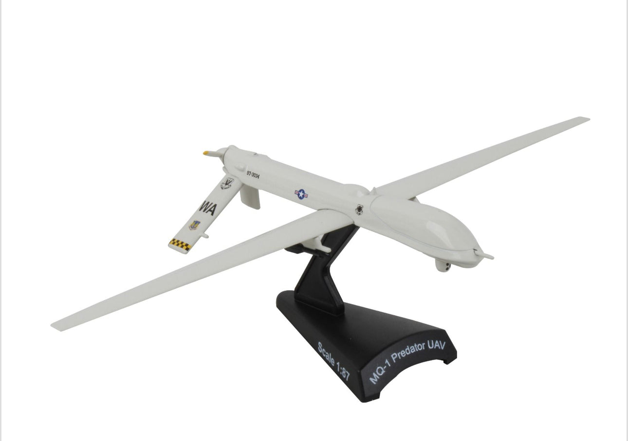 MQ-1 Predator Drone with Hellfire Missile 1:87 Postage Stamp Model