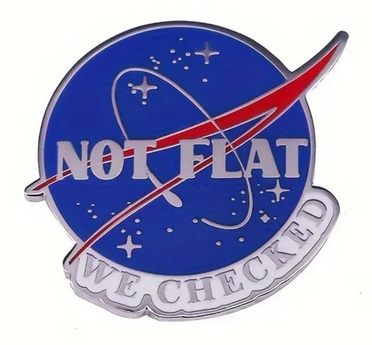 Not Flat (We Checked) Enamel Lapel Pin