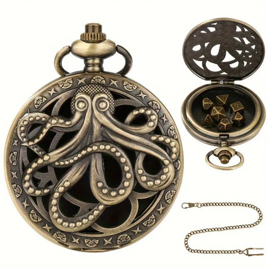 Kraken Pocket Watch Style Dice Holder