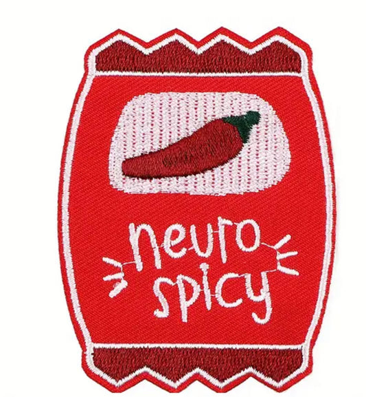 Neuro Spicy Iron On Embroidered Patch