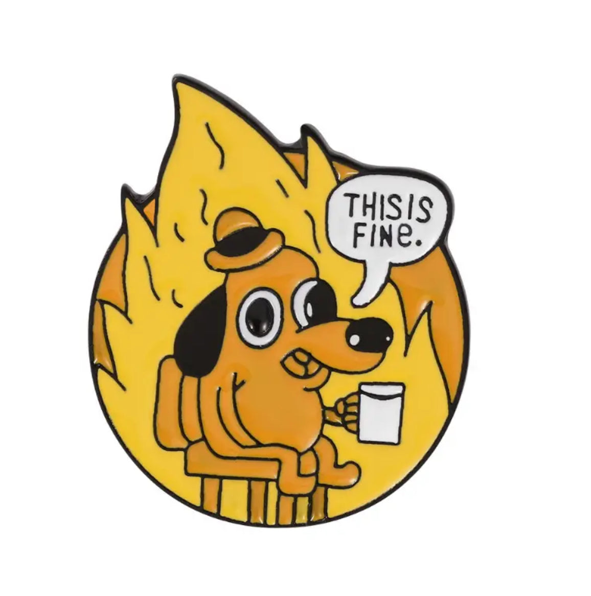 This is Fine Dog Enamel Lapel Pin