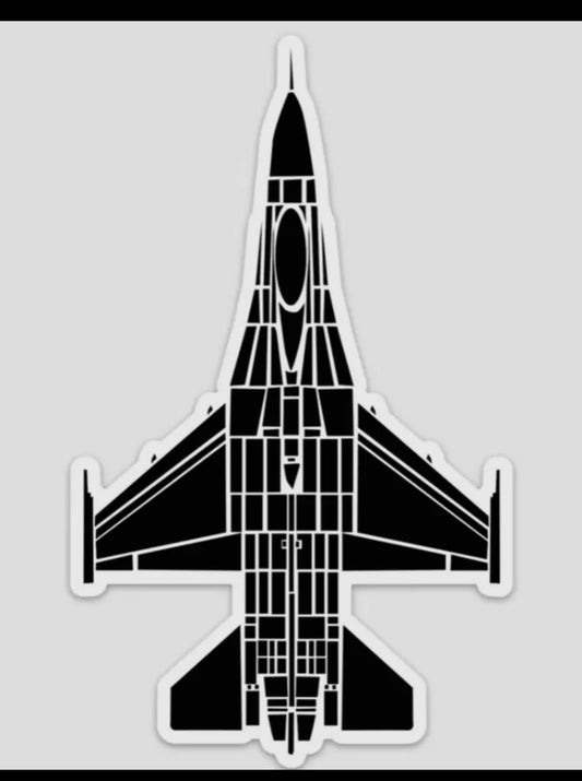 F-16 Fighting Falcon Top View Sticker