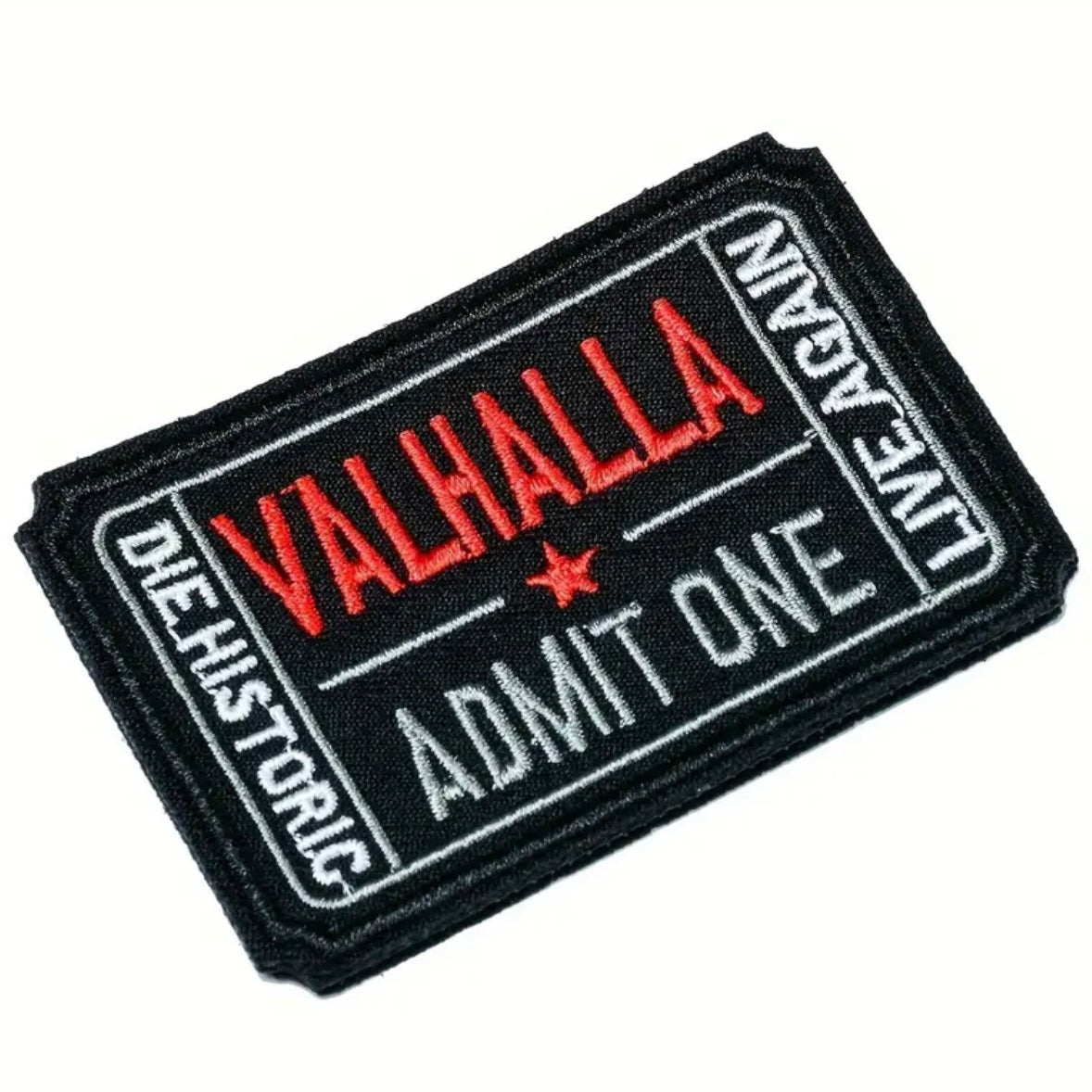 Valhalla Embroidered Patch with Hook and Loop Backing