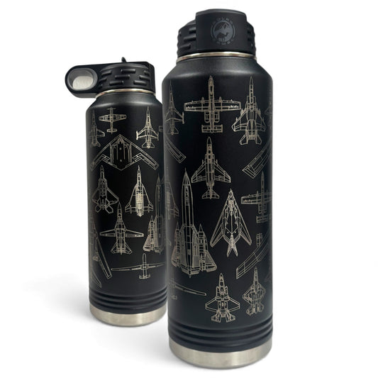 The Whole Gang Blueprint Engraved Water Bottle