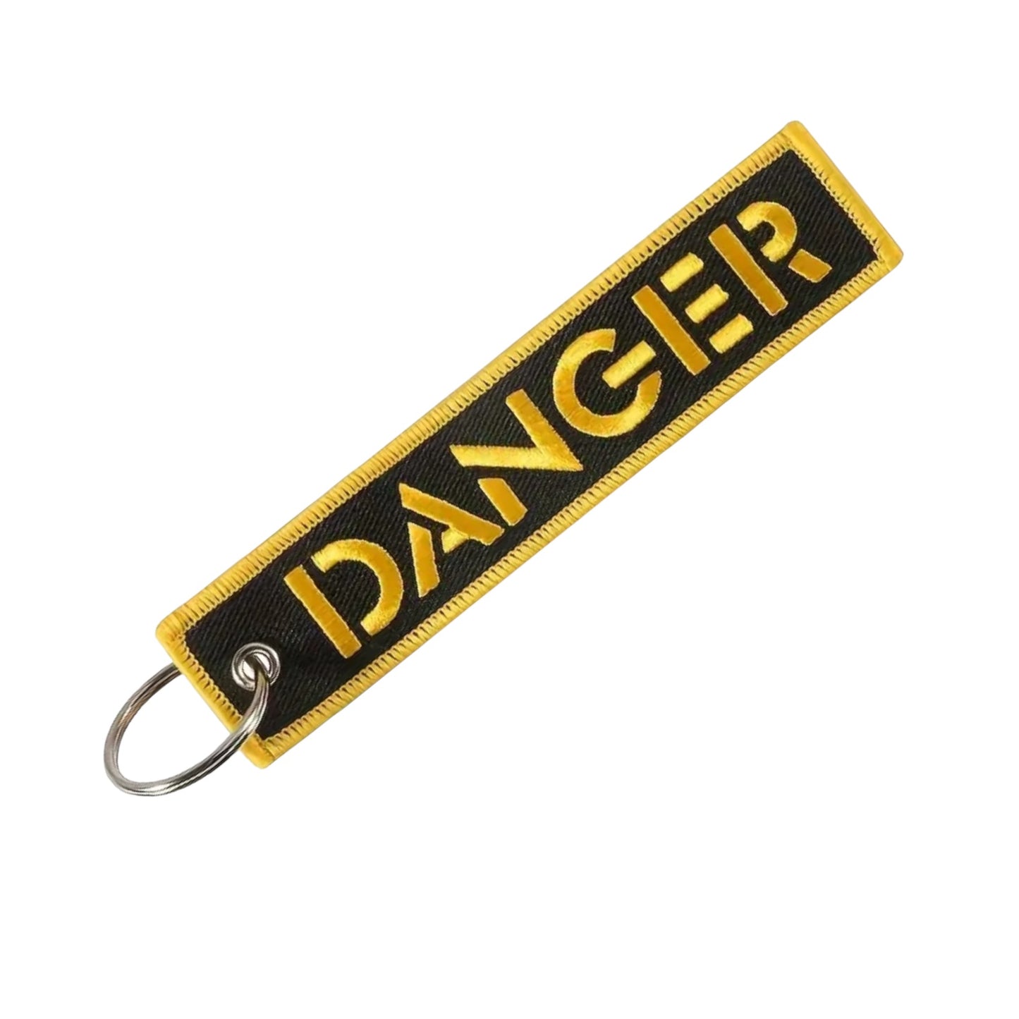 Danger Embroidered Ribbon Keychain