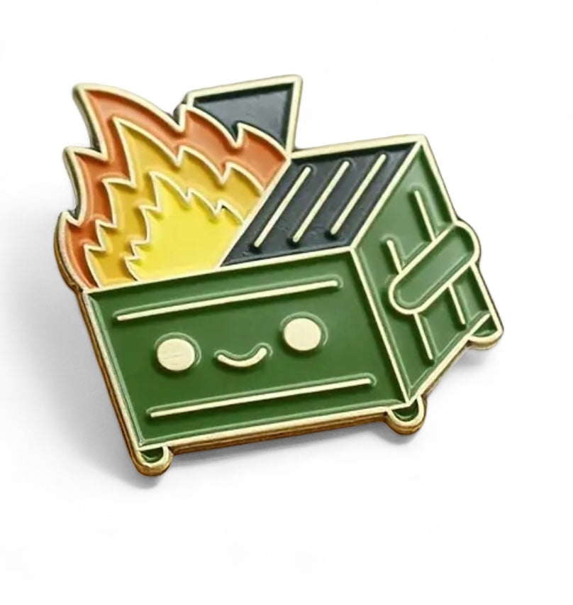 Dumpster Fire Enamel Lapel Pin