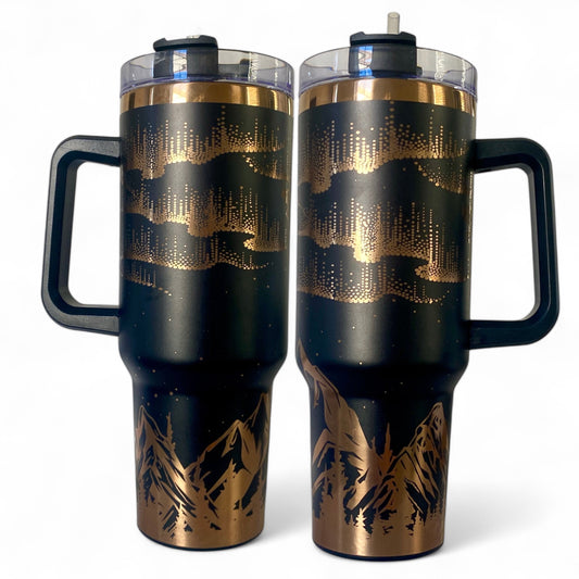 Northern Lights Engraved Car Cup