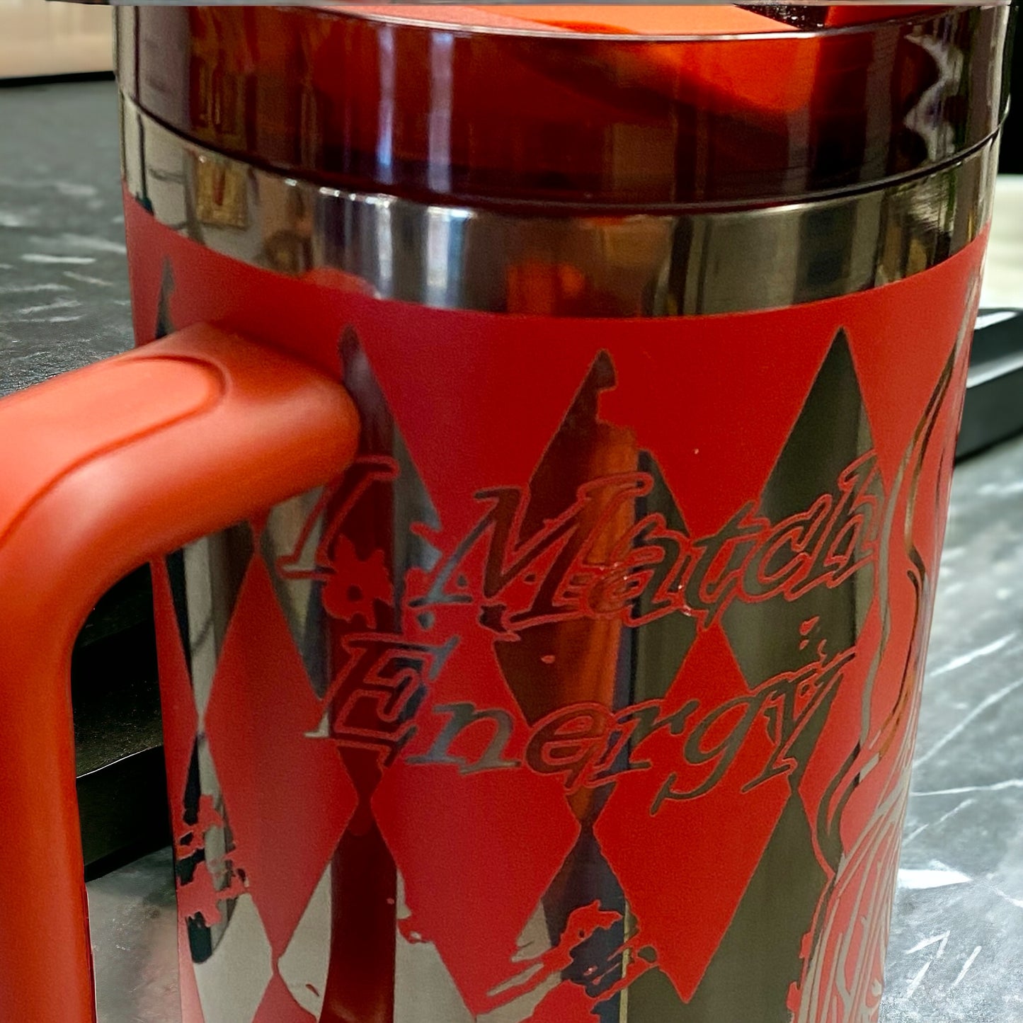 Red and Black Choices Engraved Car Cup
