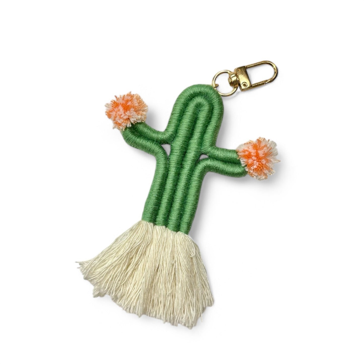 Cactus Boho Macrame Keychain