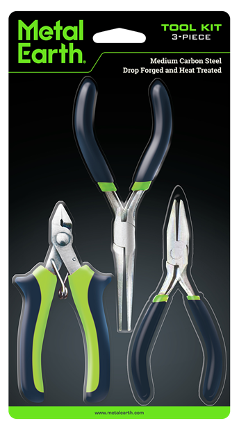 Metal Earth 3-Piece Tool Kit Clippers, Flat Nose Pliers, Needle Nose